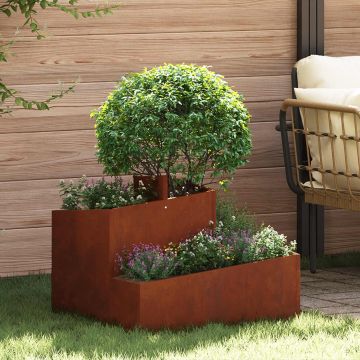 Vaso da giardino Ruggine 60 x 60 x 50 cm Acciaio Corten