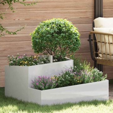 Vaso da giardino Argento 80 x 80 x 50 cm Acciaio Inox