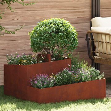 Vaso da giardino Ruggine 80 x 80 x 50 cm Acciaio Corten