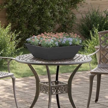 Vaso da giardino Nero 50 x 50 x 15 cm Acciaio laminato a freddo