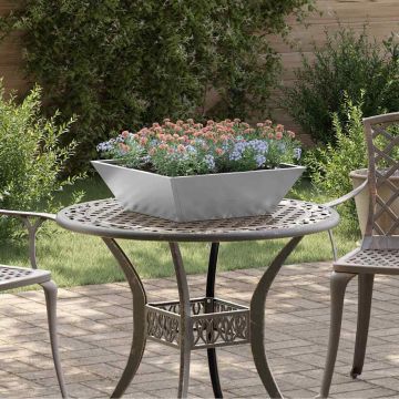 Vaso da giardino 5 pz Argento 50 x 50 x 15 cm Acciaio zincato