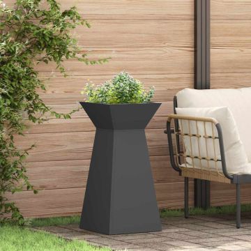 Vaso a Pilastro Nero 35 x 35 x 73 cm Acciaio laminato a freddo