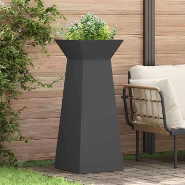 Vaso a Pilastro Nero 40 x 40 x 100 cm Acciaio laminato a freddo