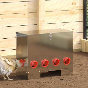 Feeder per pollo Argento 60,5 x 29 x 51 cm 25 kg
