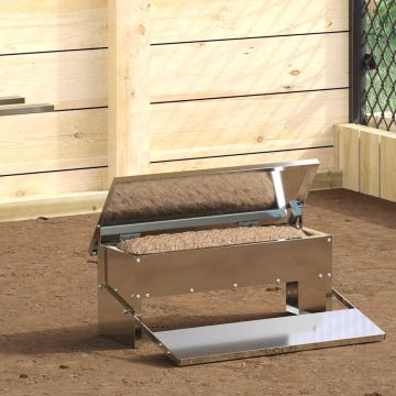 Mangiatore a Pedale per Pollo Argento 48,5 x 39,5 x 19 cm 5 kg