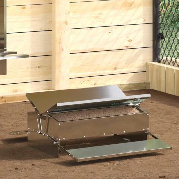 Mangiatore a Pedale per Pollo Argento 75 x 53 x 20,5 cm 10 kg