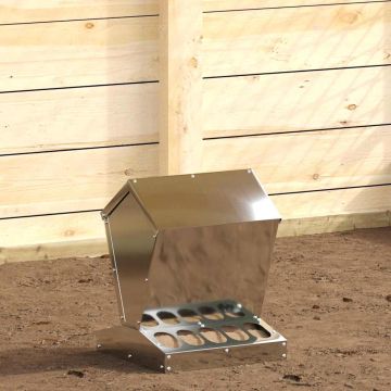 Feeder per pollo Argento 30 x 30 x 39 cm Acciaio zincato