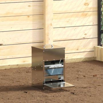 Mangiatore a Pedale per Pollo Argento 25 x 42 x 40 cm 4 kg