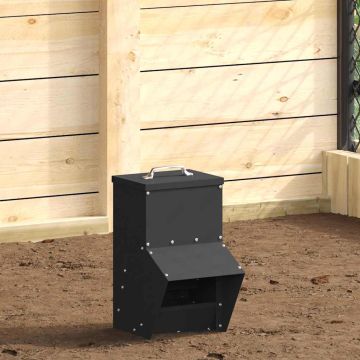 Feeder per pollo Nero 20 x 25 x 35 cm Acciaio laminato a freddo
