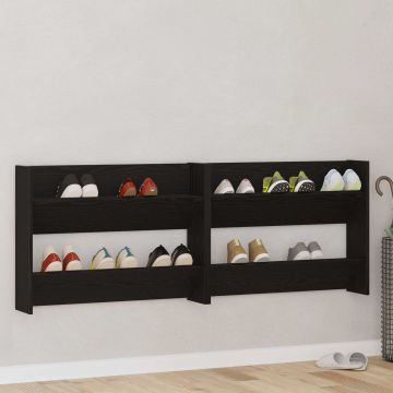 Mobile per scarpe 2 pz 83 x 18 x 60 cm Legno ingegnerizzato