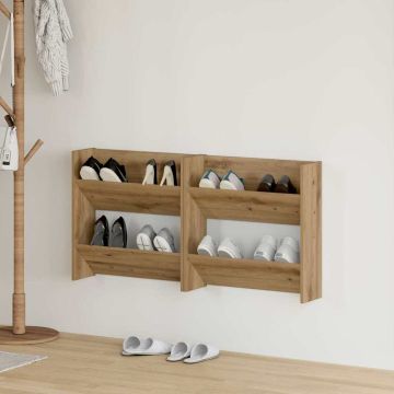 Mobile per scarpe 2 pz 60 x 18 x 60 cm Legno ingegnerizzato