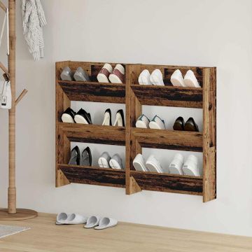 Mobile per scarpe 2 pz 60 x 18 x 90 cm Legno ingegnerizzato