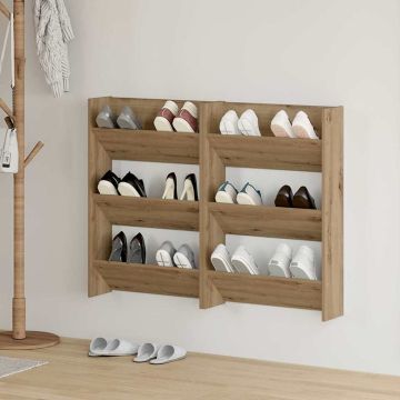 Mobile per scarpe 2 pz 60 x 18 x 90 cm Legno ingegnerizzato