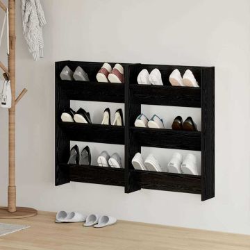 Mobile per scarpe 2 pz 60 x 18 x 90 cm Legno ingegnerizzato