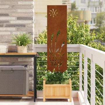 Schermo per privacy in giardino Traforo Ruggine 32 x 140 cm