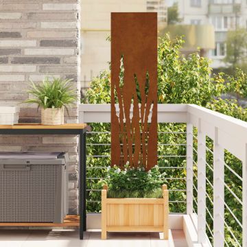 Schermo per privacy in giardino Traforo Ruggine 32 x 140 cm