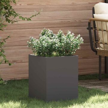 Vaso da giardino Nero 32 x 32 x 40 cm Acciaio laminato a freddo