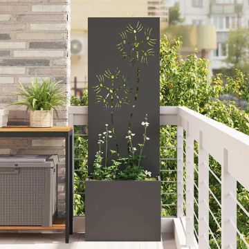 Schermo per privacy in giardino Floreale Nero 50 x 32 x 150 cm