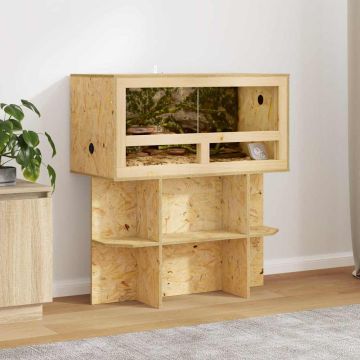 Base per Terrario con lo scaffale Marrone 80 x 40 x 50 cm OSB