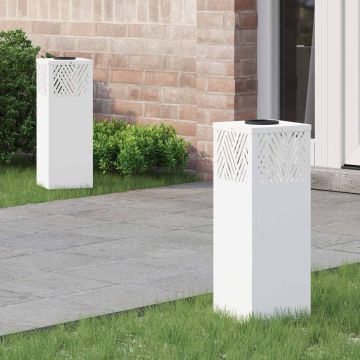 Faro LED solare per sentieri 2 pz Bianco caldo 18 x 18 x 50 cm
