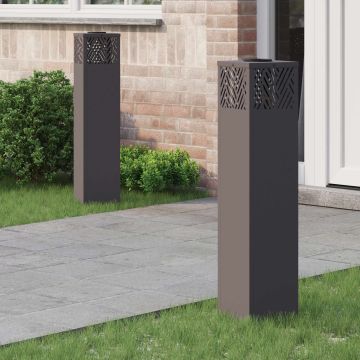 Faro LED solare per sentieri 2 pz Bianco caldo 18 x 18 x 80 cm