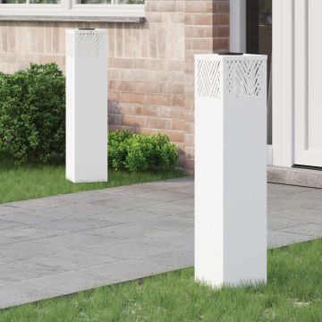 Faro LED solare per sentieri 2 pz Bianco caldo 18 x 18 x 80 cm