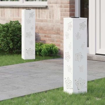 Faro LED solare per sentieri 2 pz Bianco caldo 18 x 18 x 80 cm