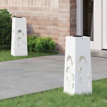 Faro LED solare per sentieri 2 pz Bianco caldo 18 x 18 x 50 cm