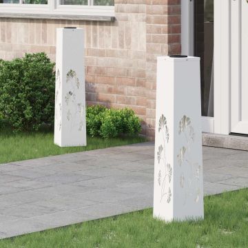 Faro LED solare per sentieri 2 pz Bianco caldo 18 x 18 x 80 cm