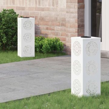 Faro LED solare per sentieri 2 pz Bianco caldo 18 x 18 x 50 cm