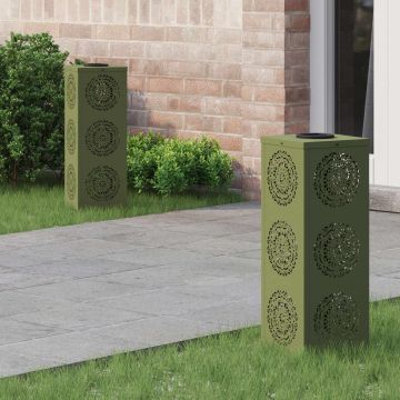 Faro LED solare per sentieri 2 pz Bianco caldo 18 x 18 x 50 cm