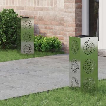 Faro LED solare per sentieri 2 pz Bianco caldo 18 x 18 x 50 cm