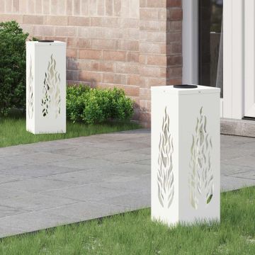 Faro LED solare per sentieri 2 pz Bianco caldo 18 x 18 x 50 cm