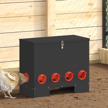 Feeder per pollo 2 Nero 60,5 x 29 x 51 cm 25 kg