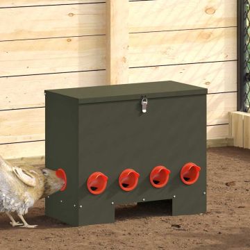Feeder per pollo 2 Verde Oliva 60,5 x 29 x 51 cm 25 kg