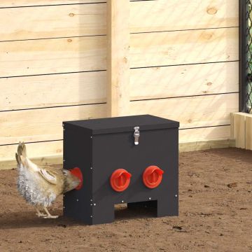 Feeder per pollo 2 Nero 40,5 x 25 x 38 cm 20 kg