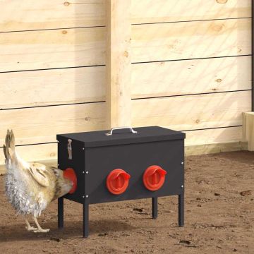 Feeder per pollo 2 Nero 42 x 20,5 x 33 cm 15 kg