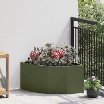 Vaso d'angolo Verde oliva 60 x 60 x 35 cm Acciaio
