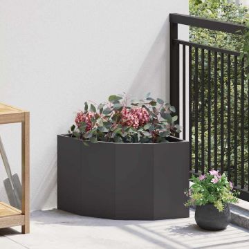 Vaso d'angolo Nero 45 x 45 x 35 cm Acciaio