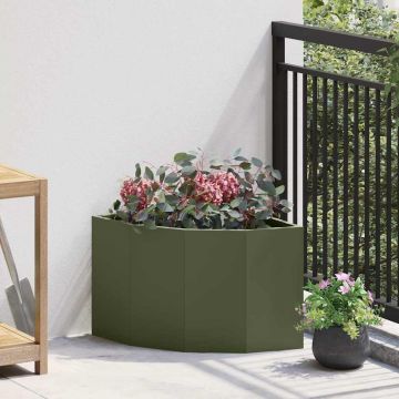 Vaso d'angolo Verde oliva 45 x 45 x 35 cm Acciaio