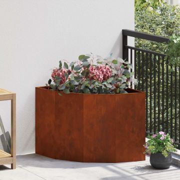 Vaso d'angolo Ruggine 60 x 60 x 50 cm acciaio corten