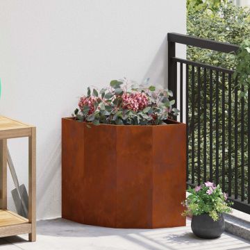 Vaso d'angolo Ruggine 45 x 45 x 50 cm acciaio corten