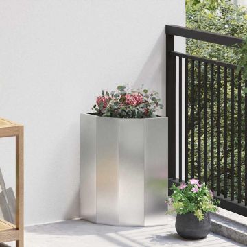 Vaso d'angolo Argento 30 x 30 x 50 cm Acciaio inox
