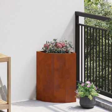 Vaso d'angolo Ruggine 30 x 30 x 50 cm acciaio corten