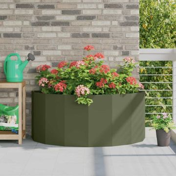 Fioriera Verde oliva 120 x 60 x 50 cm Acciaio