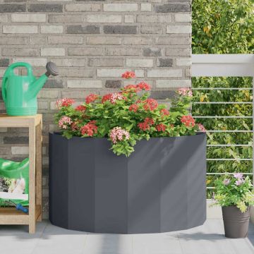 Fioriera Antracite 90 x 45 x 50 cm Acciaio