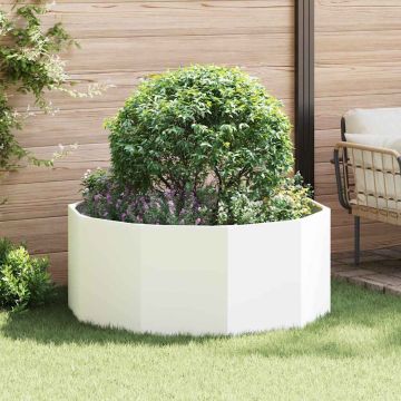 Fioriera Bianco 120 x 120 x 50 cm Acciaio