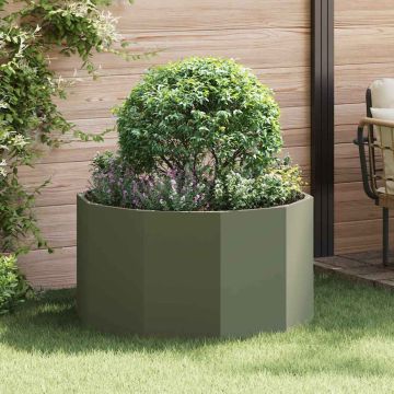 Fioriera Verde oliva 90 x 90 x 50 cm Acciaio