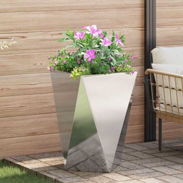 Fioriera Argento 50 x 50 x 75 cm Acciaio inossidabile