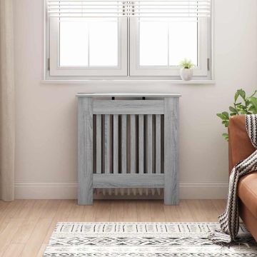 Copertura per radiatori Sonoma grigio 78 x 19 x 81,5 cm